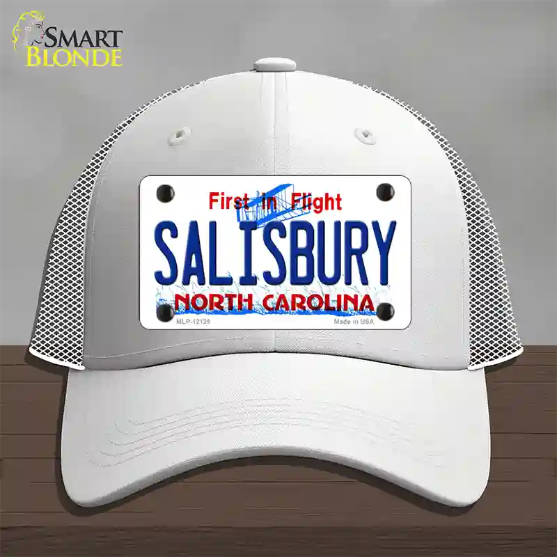 Salisbury North Carolina State Novelty License Plate Hat Mesh / White