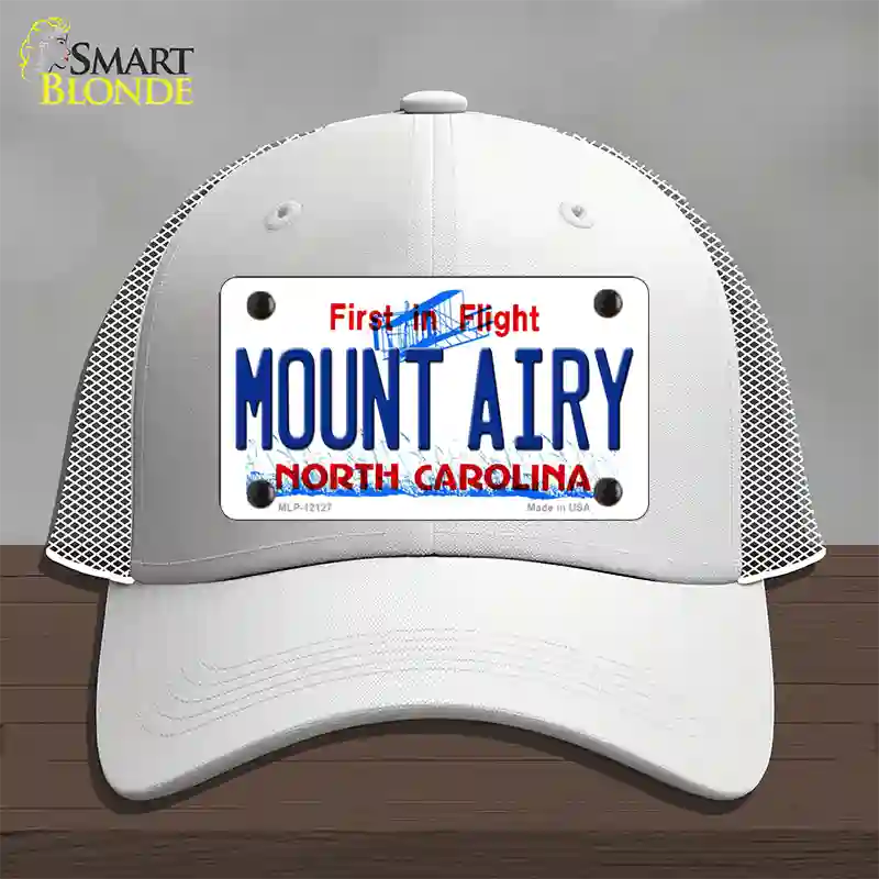 Mount Airy North Carolina State Novelty License Plate Hat Mesh / White