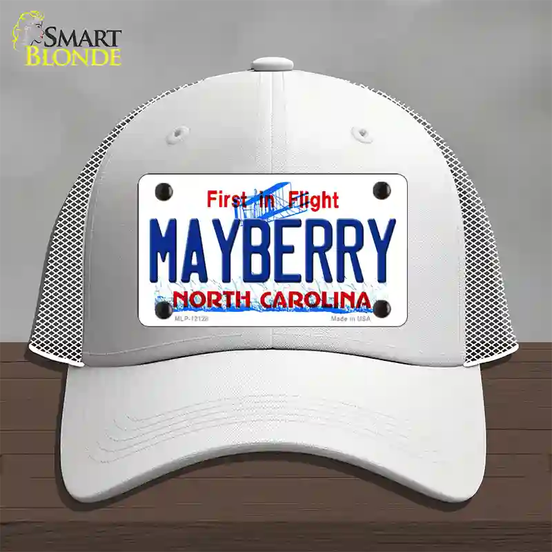 Mayberry North Carolina State Novelty License Plate Hat Mesh / White