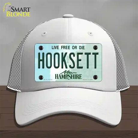 Hooksett New Hampshire Novelty License Plate Hat Mesh / White