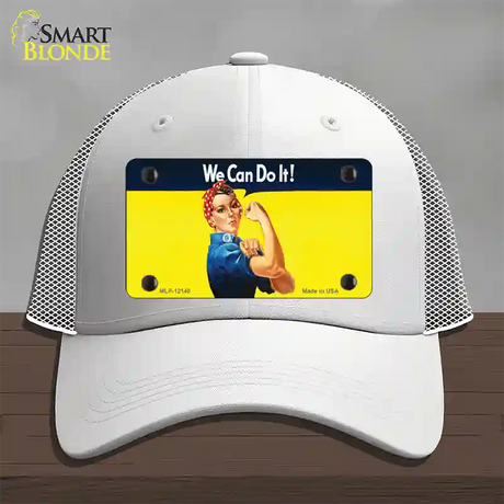 We Can Do It Novelty License Plate Hat Mesh / White