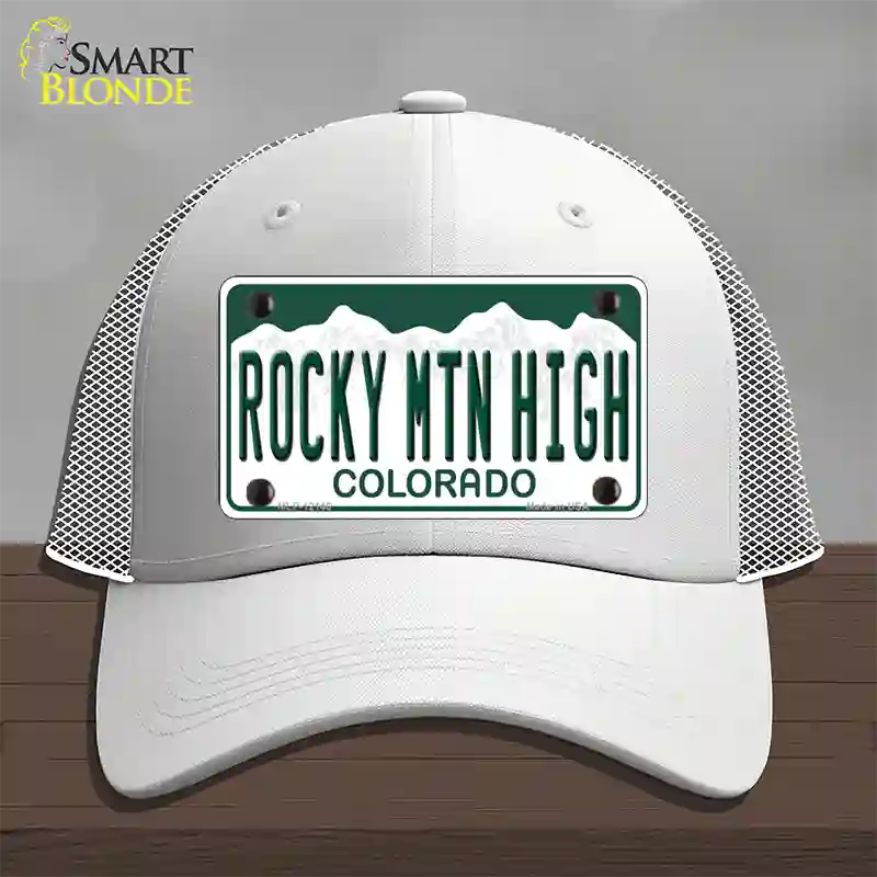 Rocky Mountain High Colorado Novelty License Plate Hat Mesh / White