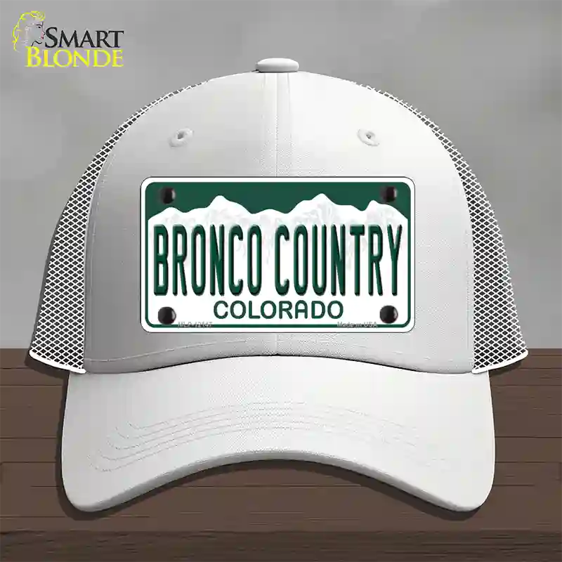 Bronco Country Colorado Novelty License Plate Hat Mesh / White