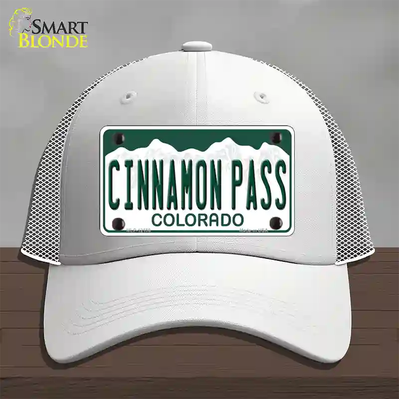 Cinnamon Pass Colorado Novelty License Plate Hat Mesh / White