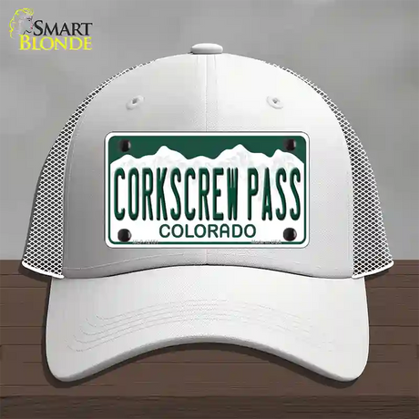 Corkscrew Pass Colorado Novelty License Plate Hat Mesh / White