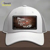 Fiver Trash Novelty License Plate Hat Mesh / White