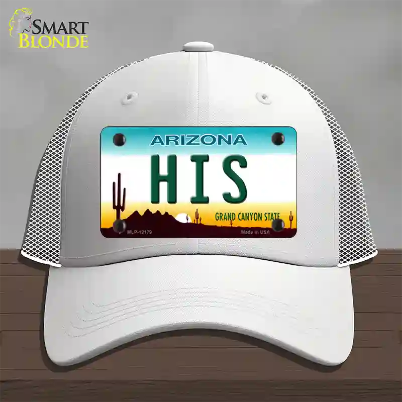 His Arizona Novelty License Plate Hat Mesh / White