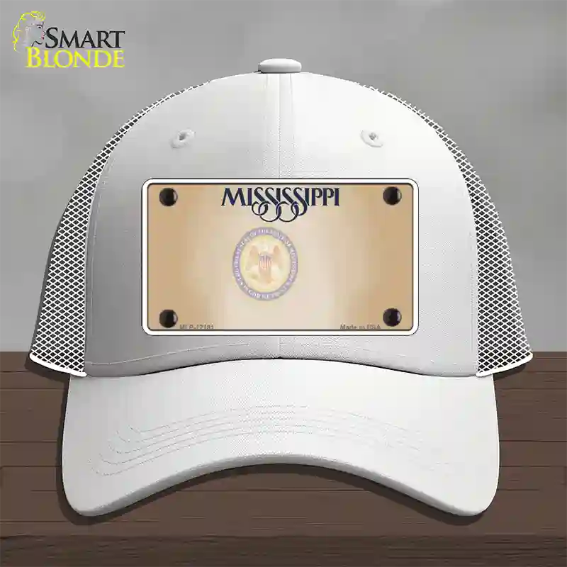 Mississippi Great Seal Blank Novelty License Plate Hat Mesh / White