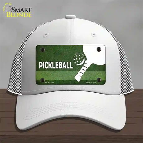 Pickleball Novelty License Plate Hat Mesh / White