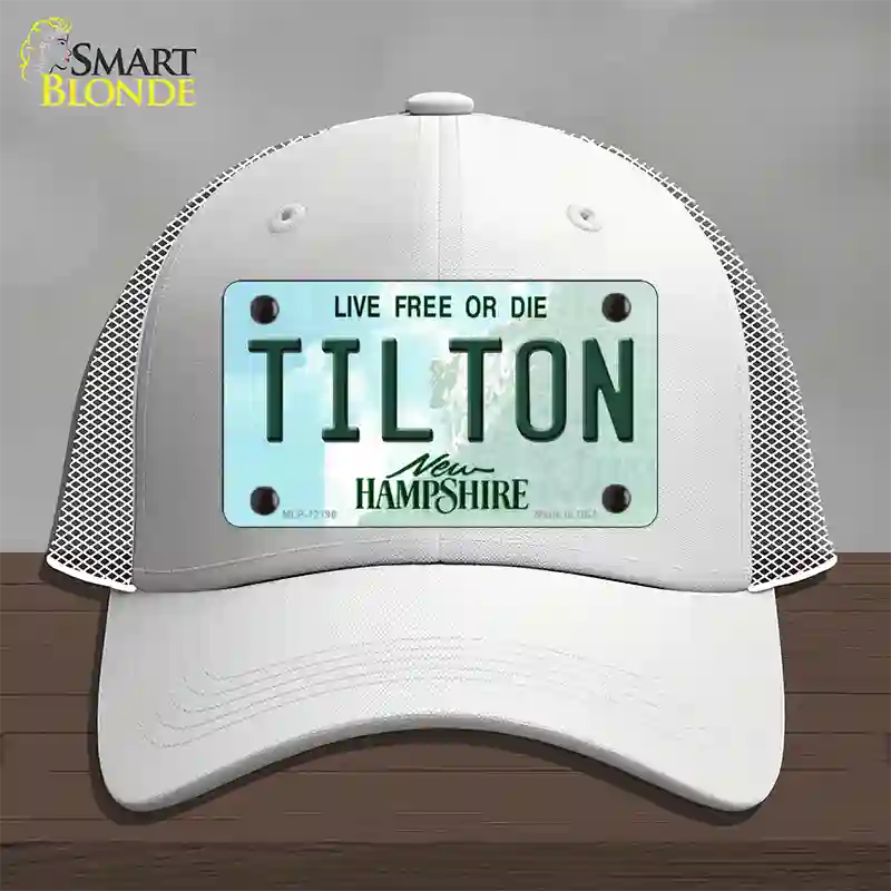 Tilton New Hampshire Novelty License Plate Hat Mesh / White