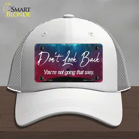 Dont Look Back Novelty License Plate Hat Mesh / White