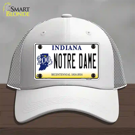 Notre Dame Indiana Novelty License Plate Hat Mesh / White