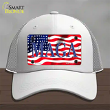 MAGA Flag Novelty License Plate Hat Mesh / White