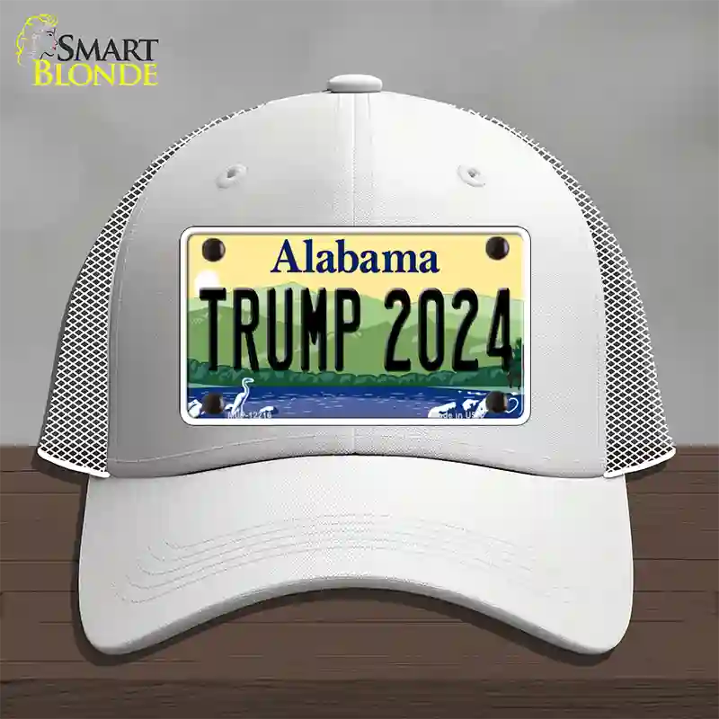 Trump 2024 Alabama Novelty License Plate Hat Mesh / White