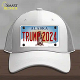 Trump 2024 Alaska Novelty License Plate Hat Mesh / White