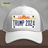 Trump 2024 California Novelty License Plate Hat Mesh / White