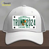 Trump 2024 Florida Novelty License Plate Hat Mesh / White