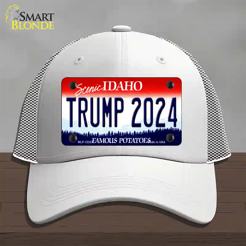 Trump 2024 Idaho Novelty License Plate Hat Mesh / White