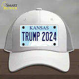 Trump 2024 Kansas Novelty License Plate Hat Mesh / White