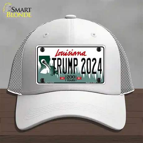 Trump 2024 Louisiana Novelty License Plate Hat Mesh / White