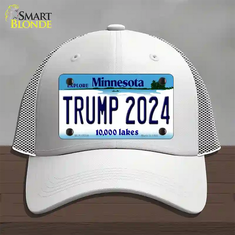 Trump 2024 Minnesota Novelty License Plate Hat Mesh / White