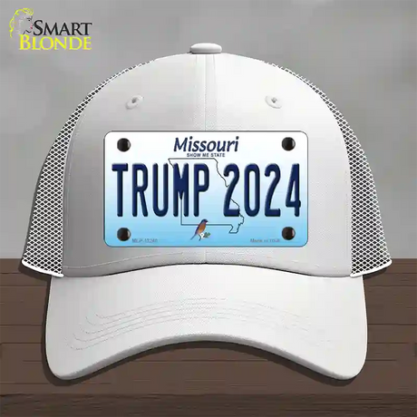 Trump 2024 Missouri Novelty License Plate Hat Mesh / White