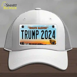 Trump 2024 North Dakota Novelty License Plate Hat Mesh / White