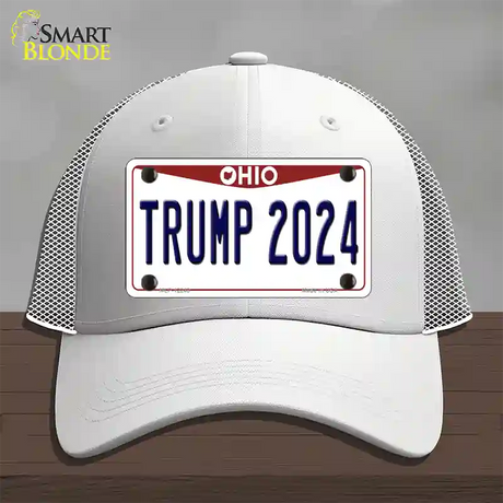 Trump 2024 Ohio Novelty License Plate Hat Mesh / White