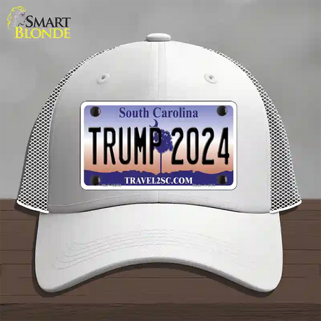 Trump 2024 South Carolina Novelty License Plate Hat Mesh / White