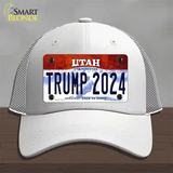 Trump 2024 Utah Novelty License Plate Hat Mesh / White