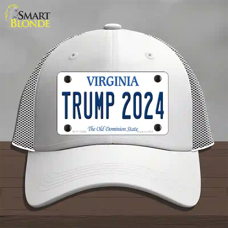 Trump 2024 Virginia Novelty License Plate Hat Mesh / White