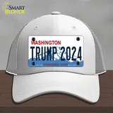 Trump 2024 Washington Novelty License Plate Hat Mesh / White