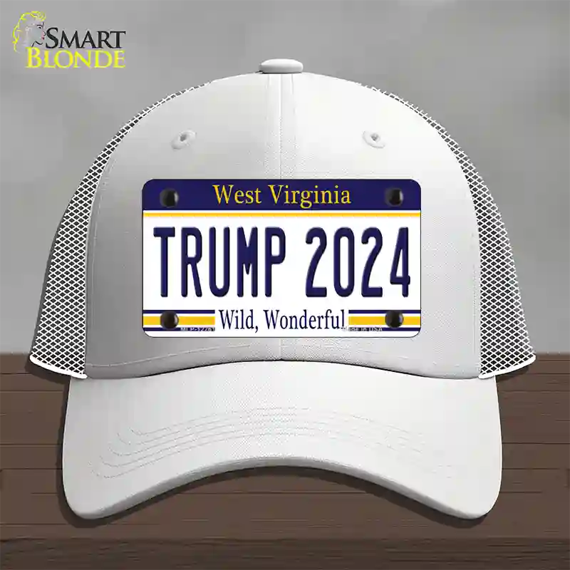 Trump 2024 West Virginia Novelty License Plate Hat Mesh / White