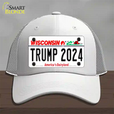 Trump 2024 Wisconsin Novelty License Plate Hat Mesh / White