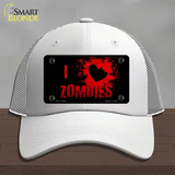 I Love Zombies Novelty License Plate Hat Mesh / White