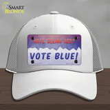 Hate Seeing Red Vote Blue Novelty License Plate Hat Mesh / White