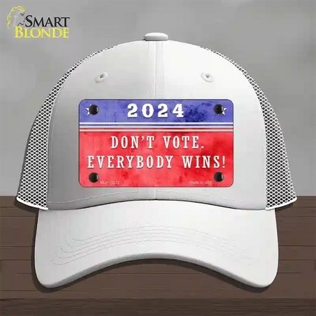 Dont Vote Everyone Wins 2020 Novelty License Plate Hat Mesh / White