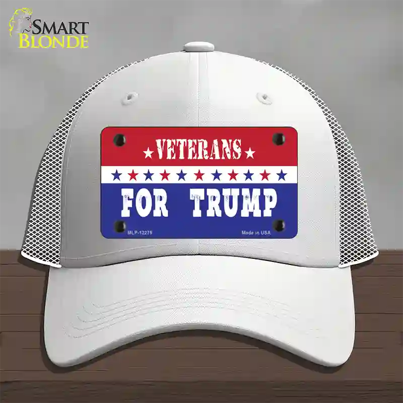 Veterans For Trump Novelty License Plate Hat Mesh / White