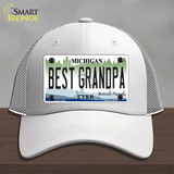 Michigan Best Grandpa Novelty License Plate Hat Mesh / White