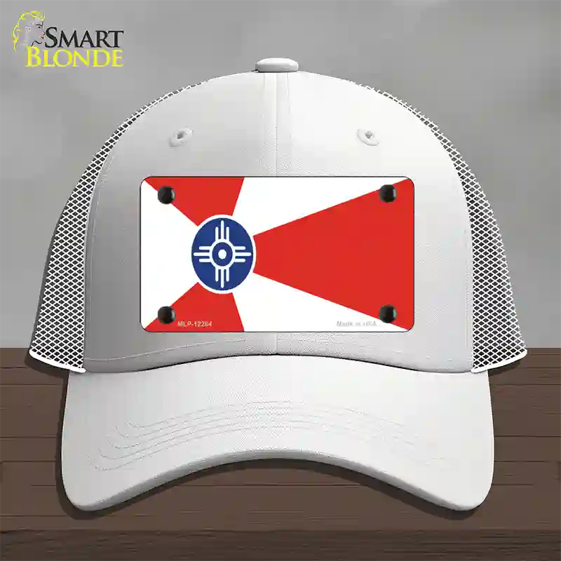 Wichita Flag Novelty License Plate Hat Mesh / White