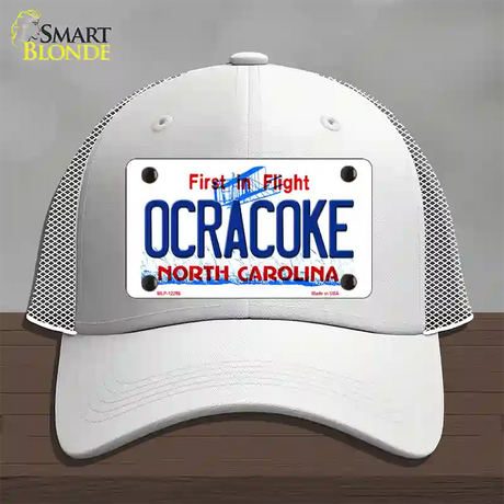 Ocracoke North Carolina Novelty License Plate Hat Mesh / White