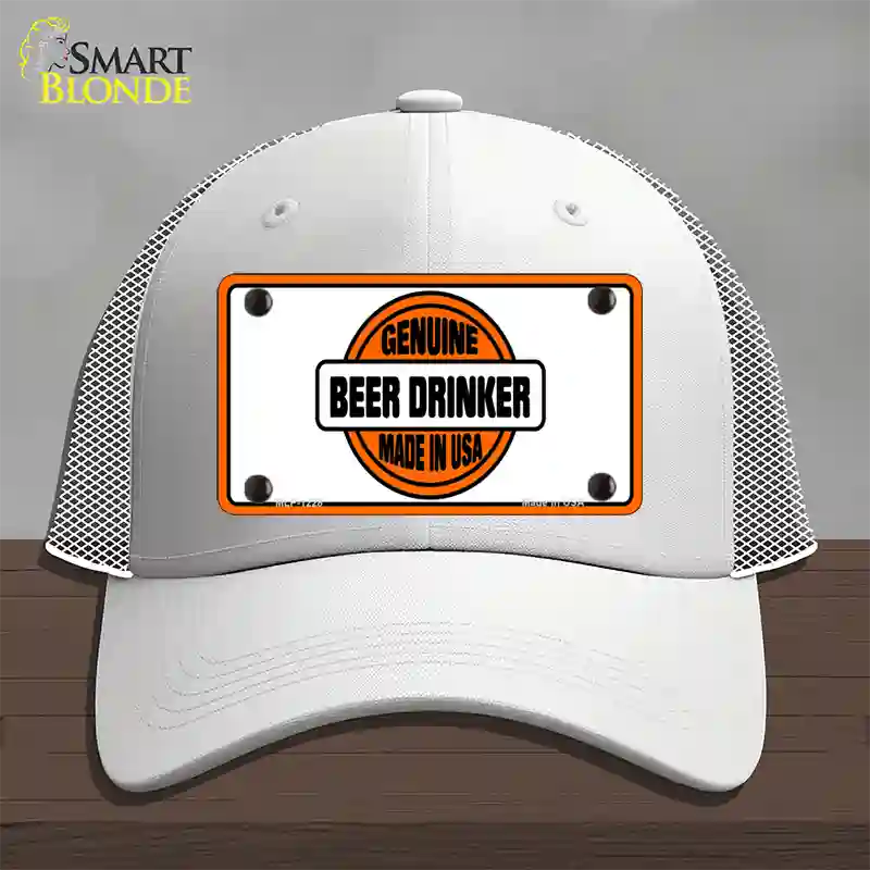 Genuine Beer Drinker Novelty License Plate Hat Mesh / White