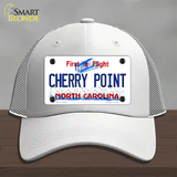 North Carolina Cherry Point Novelty License Plate Hat Mesh / White