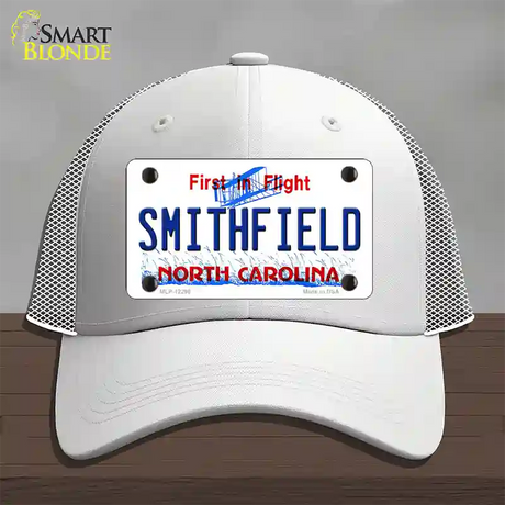 North Carolina Smithfield Novelty License Plate Hat Mesh / White