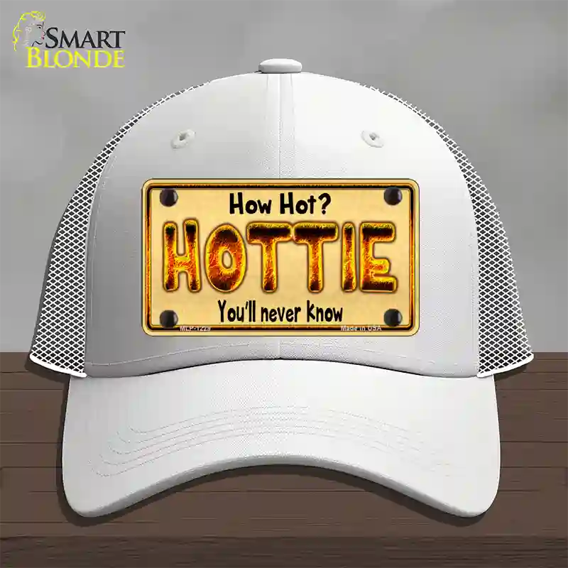 Hottie Know Novelty License Plate Hat Mesh / White