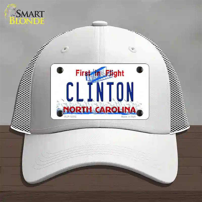 North Carolina Clinton Novelty License Plate Hat Mesh / White