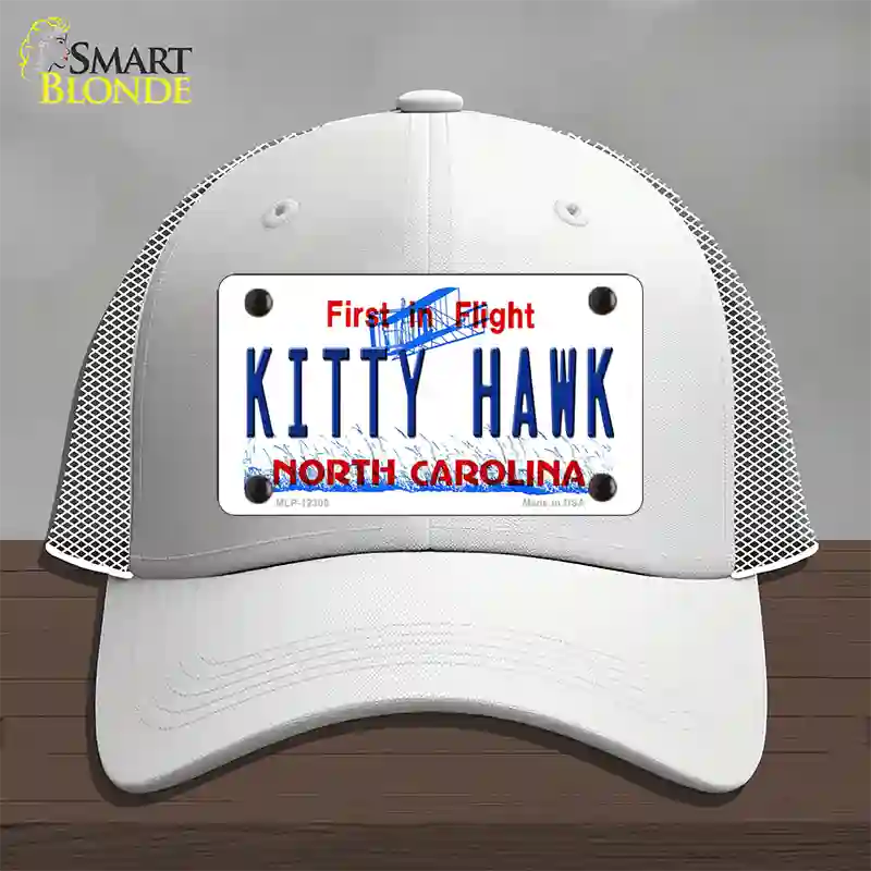 North Carolina Kitty Hawk Novelty License Plate Hat Mesh / White