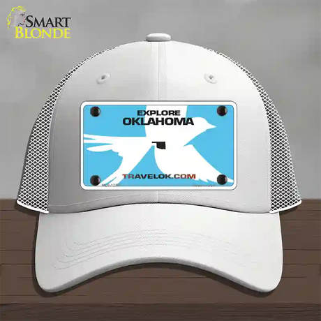 Oklahoma Travel Blank Novelty License Plate Hat Mesh / White