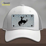 Bucking Bronco Novelty License Plate Hat Mesh / White