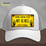 Arizona Hot as Hell Novelty License Plate Hat Mesh / White